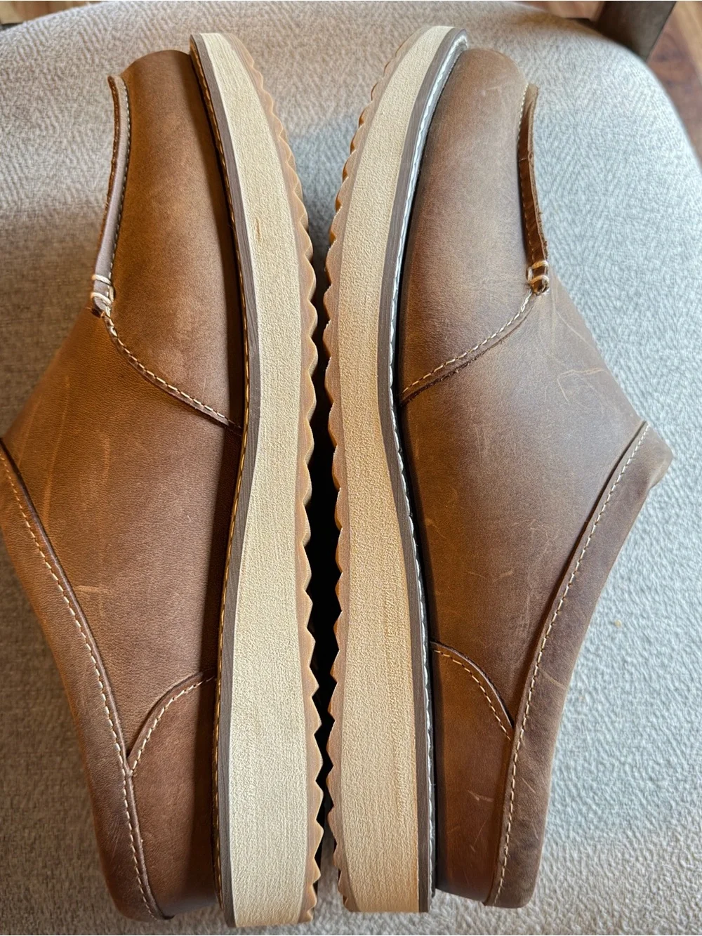 L.L. Bean Men's Stonington Chestnut Brown Leather Slip-On Clogs/Loafers 10.5W
